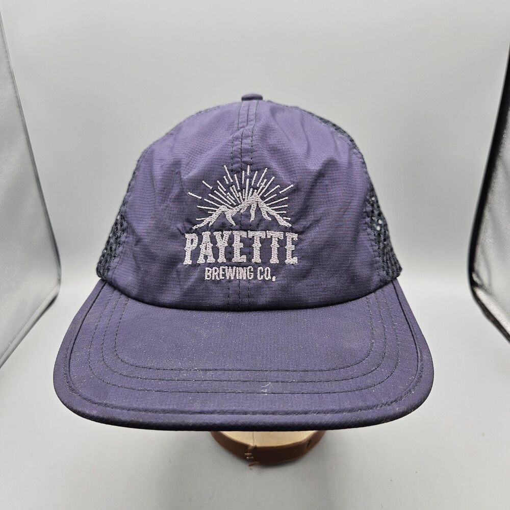 Payette Brewing Co. logo panel strapback hat Breathable  Unstructured Blue